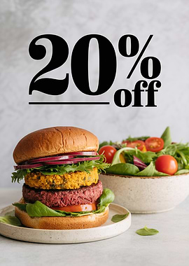 Vegan Burger 20% Off Promotion