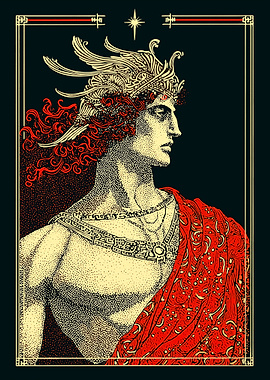 Winged Crowned Man Portrait