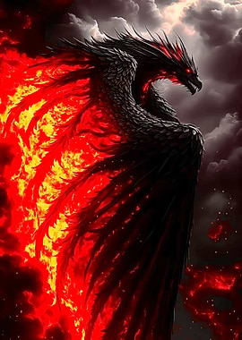 Fiery Black Dragon