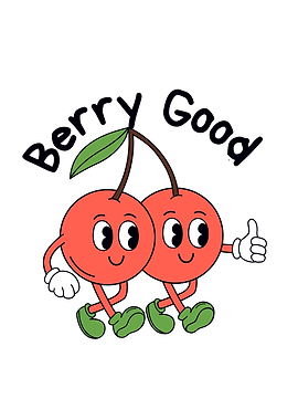 Cartoon Cherries 'Berry Good' Illustration