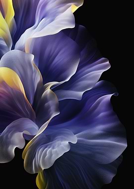 Abstract Floral Design on Black Background