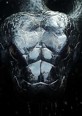 Detailed Snake Head Close-Up