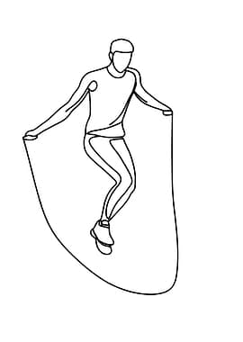 Man Jumping Rope Minimalist Line Art