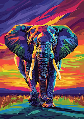 Colorful Elephant Illustration