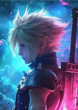 Cloud Strife Portrait with Buster Sword