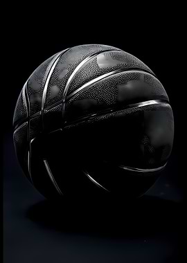 Black and Silver Basketball on Black