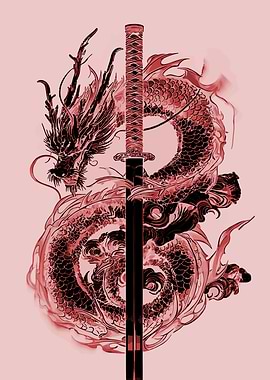 Dragon and Katana