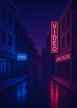 Neon Cityscape at Night
