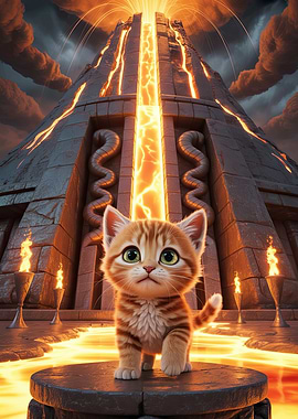 Kitten on Volcanic Altar