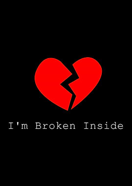 broken heart with text