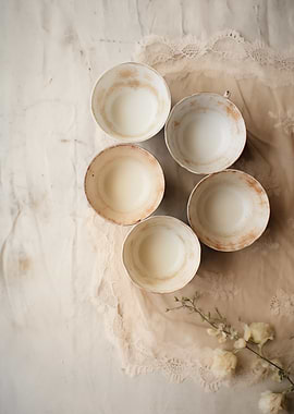 Vintage Bowls with Flowers
