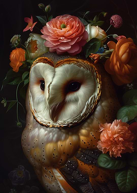Floral Owl Portrait