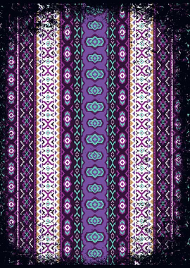 Mandalika Lombok Batik Ethnic Pattern with Purple and Teal