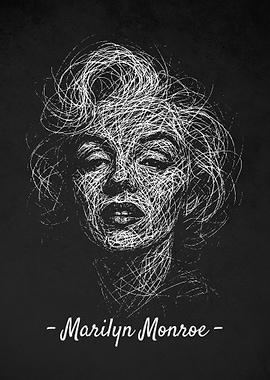 Marilyn Monroe Scribble Portrait Scribbel Art