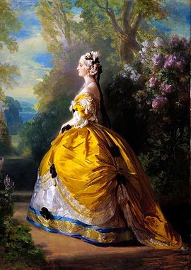Woman in Yellow Gown Painting
