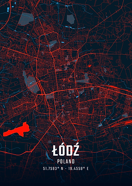 Łódź City Map