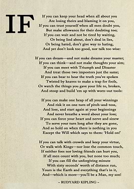 Rudyard Kipling's 'If' Poem Print
