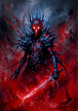 Red and Black Fantasy Warrior