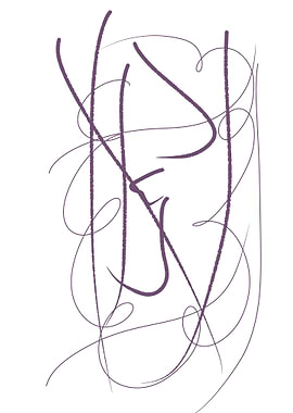 Abstract Face Line Art