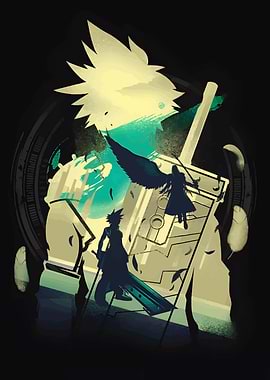 Final Fantasy VII Silhouette Art