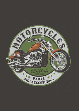 Motorcycle Parts and Accessories Vintage Graphic