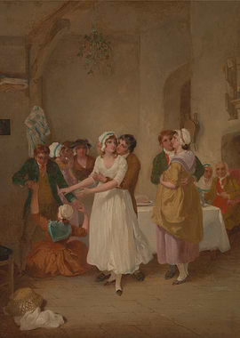 Mistletoe Kiss Painting