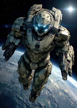 Futuristic Astronaut in Space