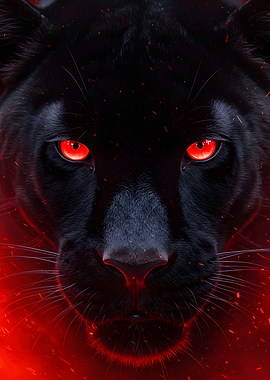 Black Panther with Red Eyes
