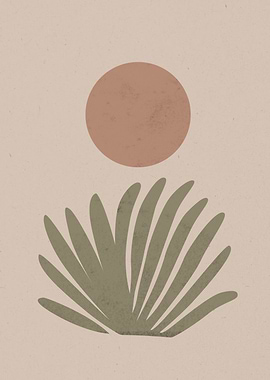 Boho art Plant and Sun