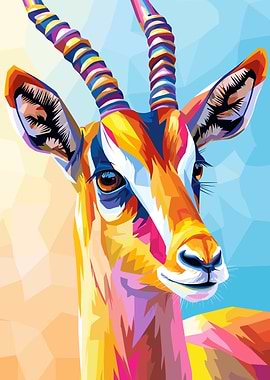 Colorful Gazelle Portrait
