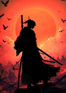 Silhouette Samurai Sword