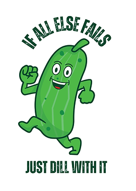 Funny Pickle Cartoon 'Just Dill With It'