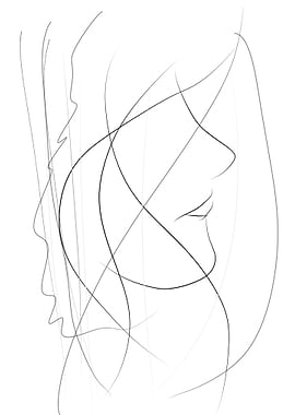 Abstract Line Art Portrait