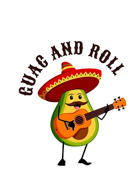 Guac and Roll Avocado Cartoon