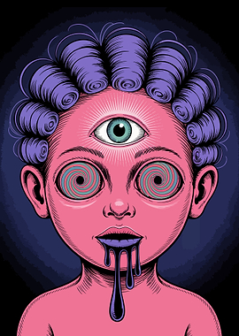 Psychedelic Third Eye Child Illustration
