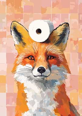 Fox with Toilet Paper Roll