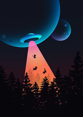 Alien Abduction of Cats in Forest