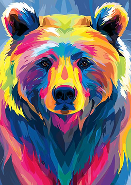 Colorful Bear Portrait