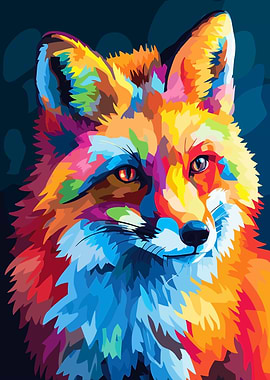 Colorful Fox Portrait