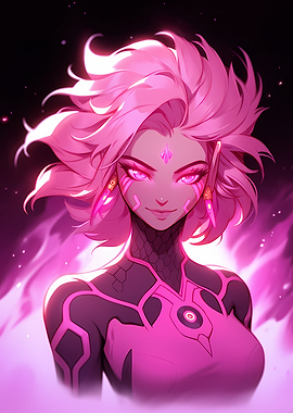 Pink Haired Anime Girl Portrait