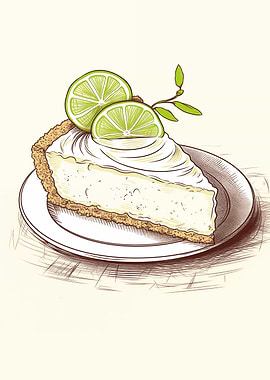 Key Lime Pie Slice Art