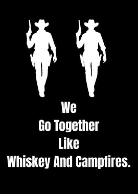 Whiskey and Campfires Cowboy Silhouette Art
