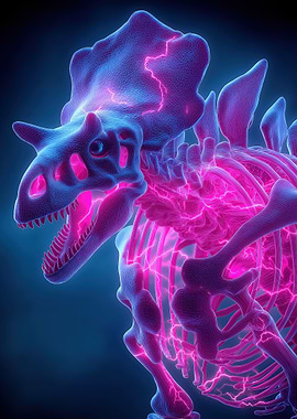 Neon Dinosaur Skeleton