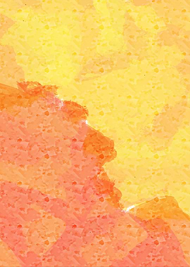 Abstract Watercolor Painting in Yellow and Orange