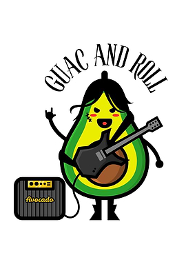Guac and Roll Avocado Cartoon