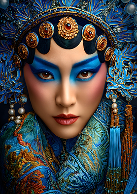 Chinese Opera Face Close-up