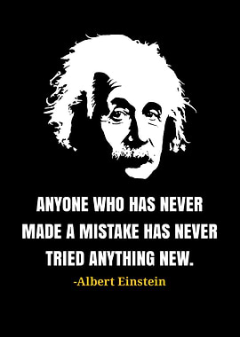 Albert Einstein Quote Black and White