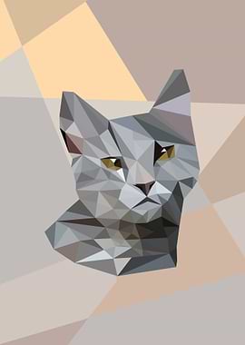 Geometric Cat Portrait