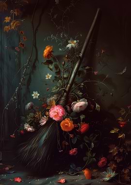 Floral Still Life with Witch Broom