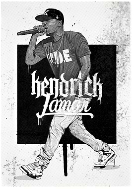 Kendrick Lamar Black and White Illustration